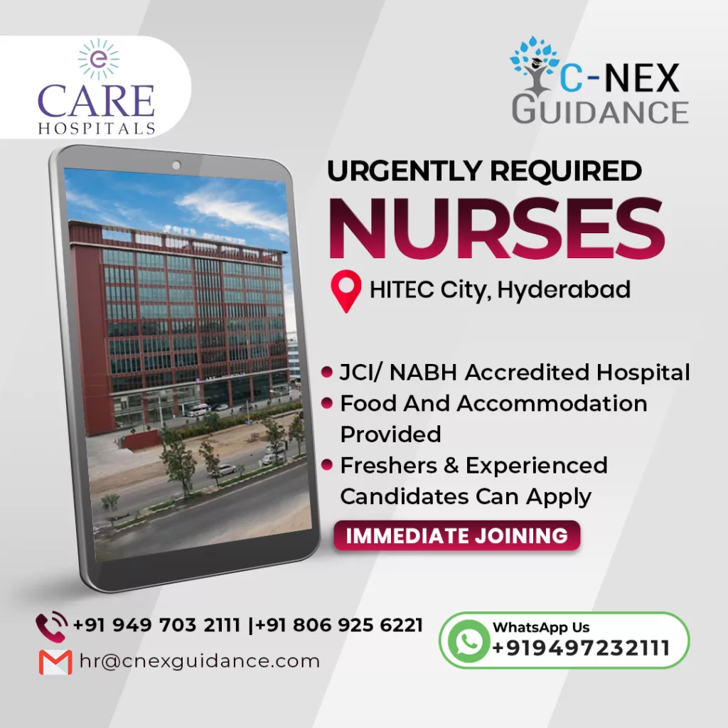 Nursing Recruitment for CARE Hospitals, Hyderabad