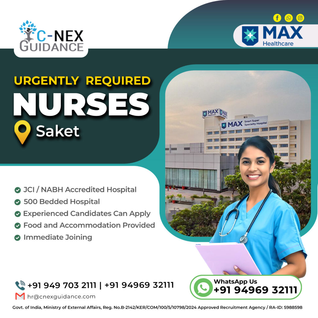 Nursing Recruitment for MAX Hospital, Saket