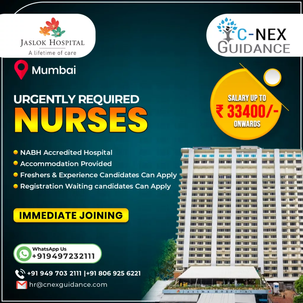 Nursing Recruitment for Jaslok Hospital Mumbai
