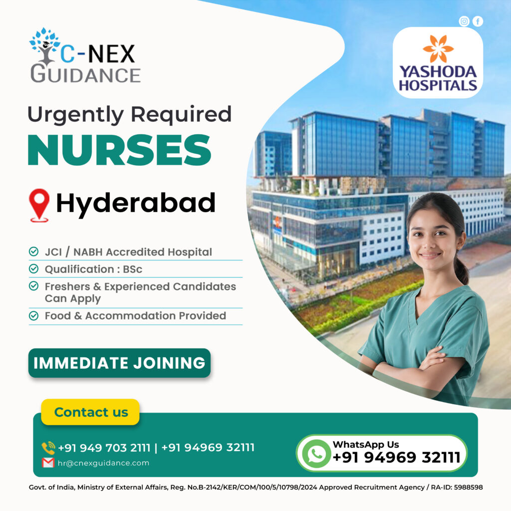 Nursing Recruitment for Yashoda Hospitals, Hyderabad