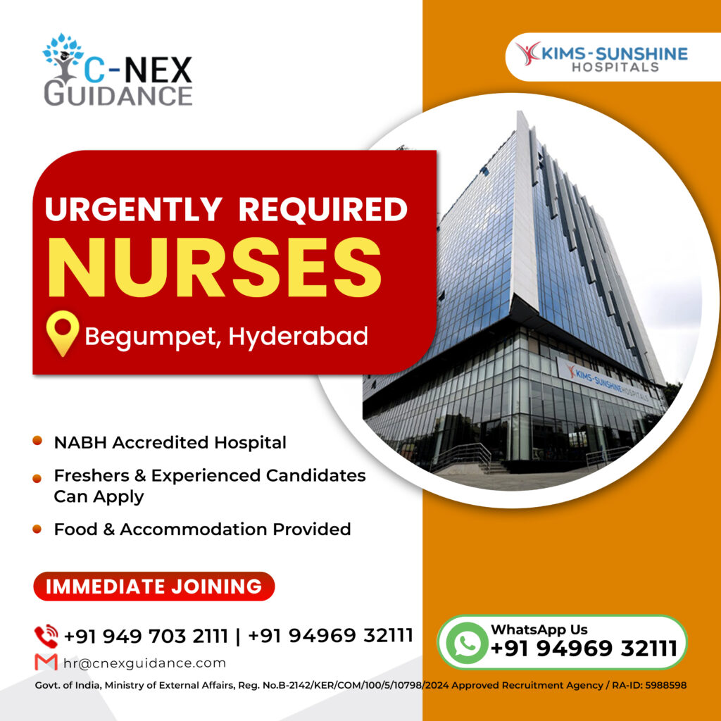 Nursing Recruitment for KIMS-Sunshine Hospital, Hyderabad