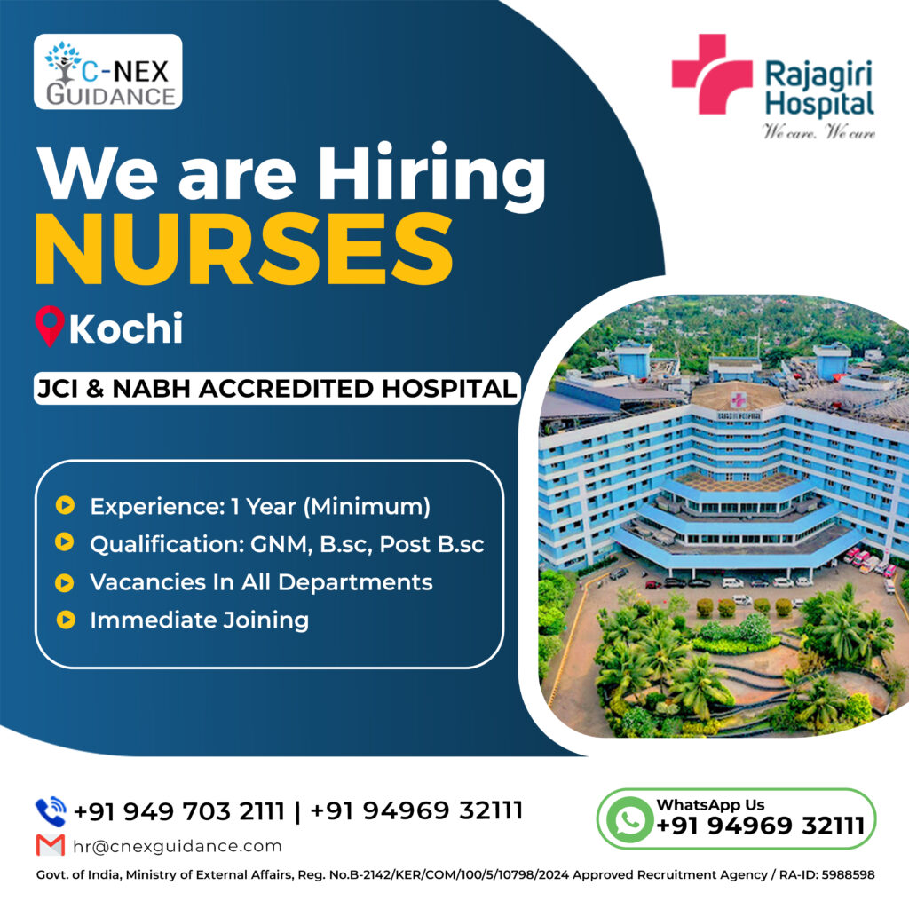 Nursing Recruitment for Rajagiri Hospital, Cochin