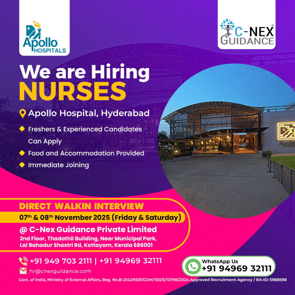 Nursing Recruitment for Apollo Hospitals, Hyderabad - Walk-In Interview