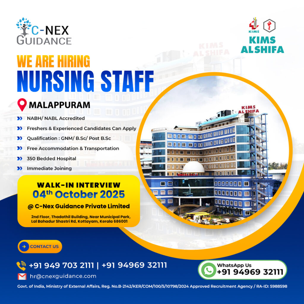 Walk-In-Interview-Nursing Recruitment for KIMS Al Shifa Hospital, Perinthalmanna