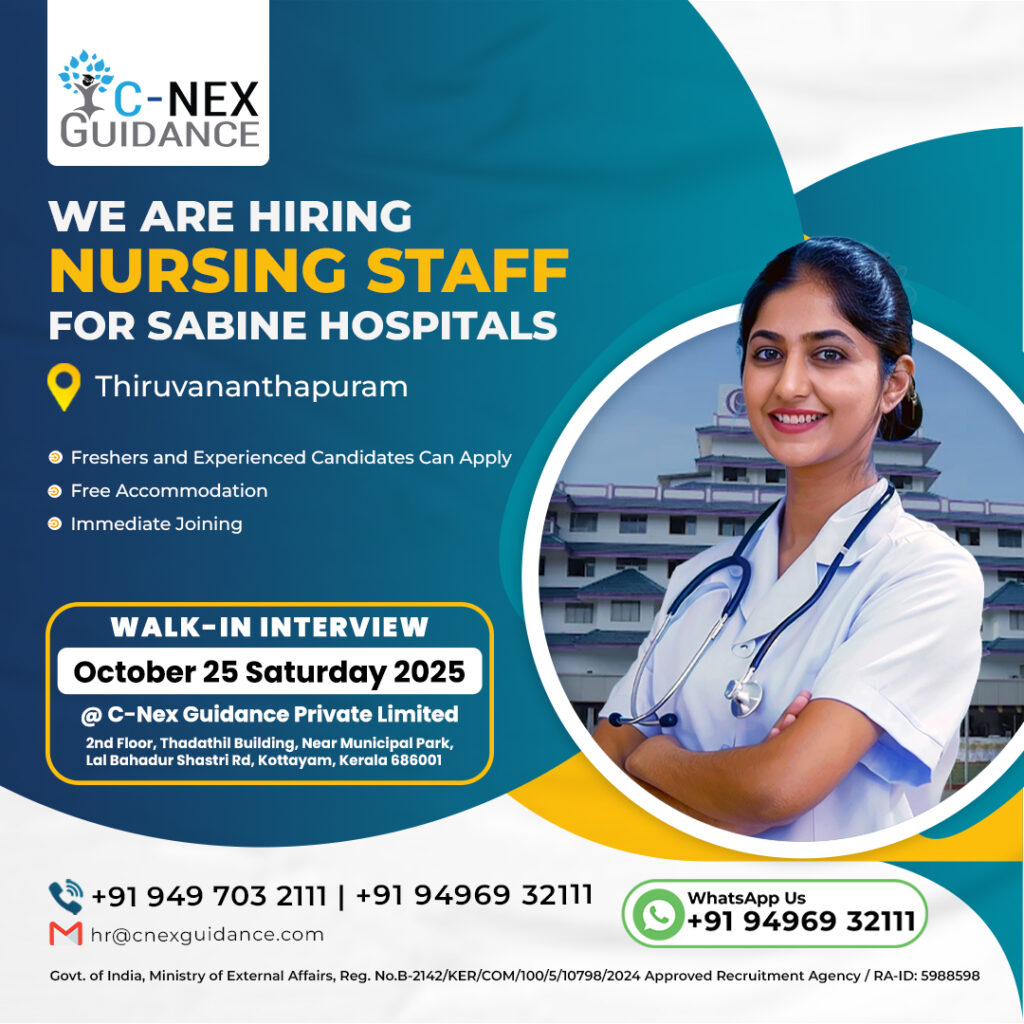 Nursing Recruitment for Sabine Hospitals, Kerala