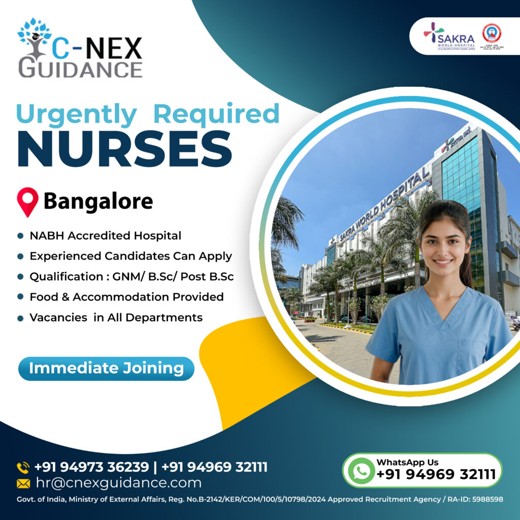 Nursing Recruitment for Sakra World Hospital, Bangalore