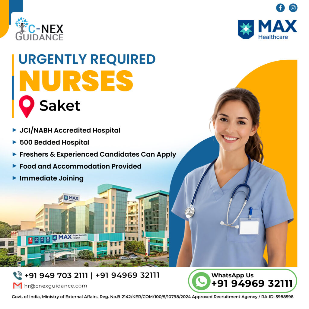 Nursing Recruitment for MAX Hospital, Saket